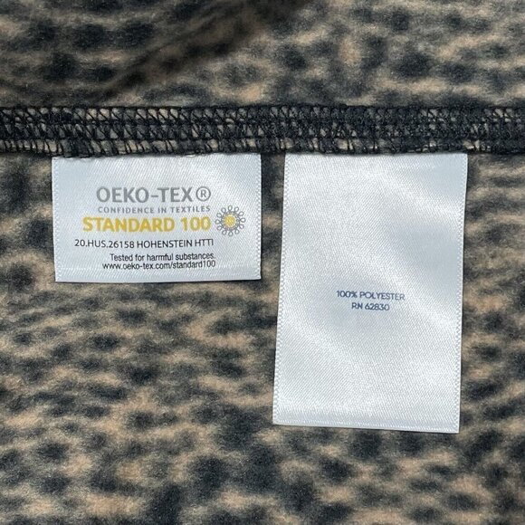 Lands End Womens Sweater Size XL Pullover Fleece 1/4 Zip Animal Print - Picture 4 of 5